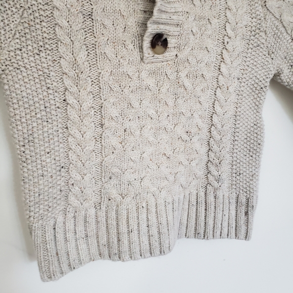 🌞SOLD🌞 Cat & Jack Cable Knit Fisherman Sweater Pullover Size 18 Month Oatmeal - Picture 3 of 10